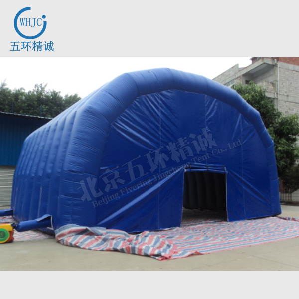 Blue inflatable tent